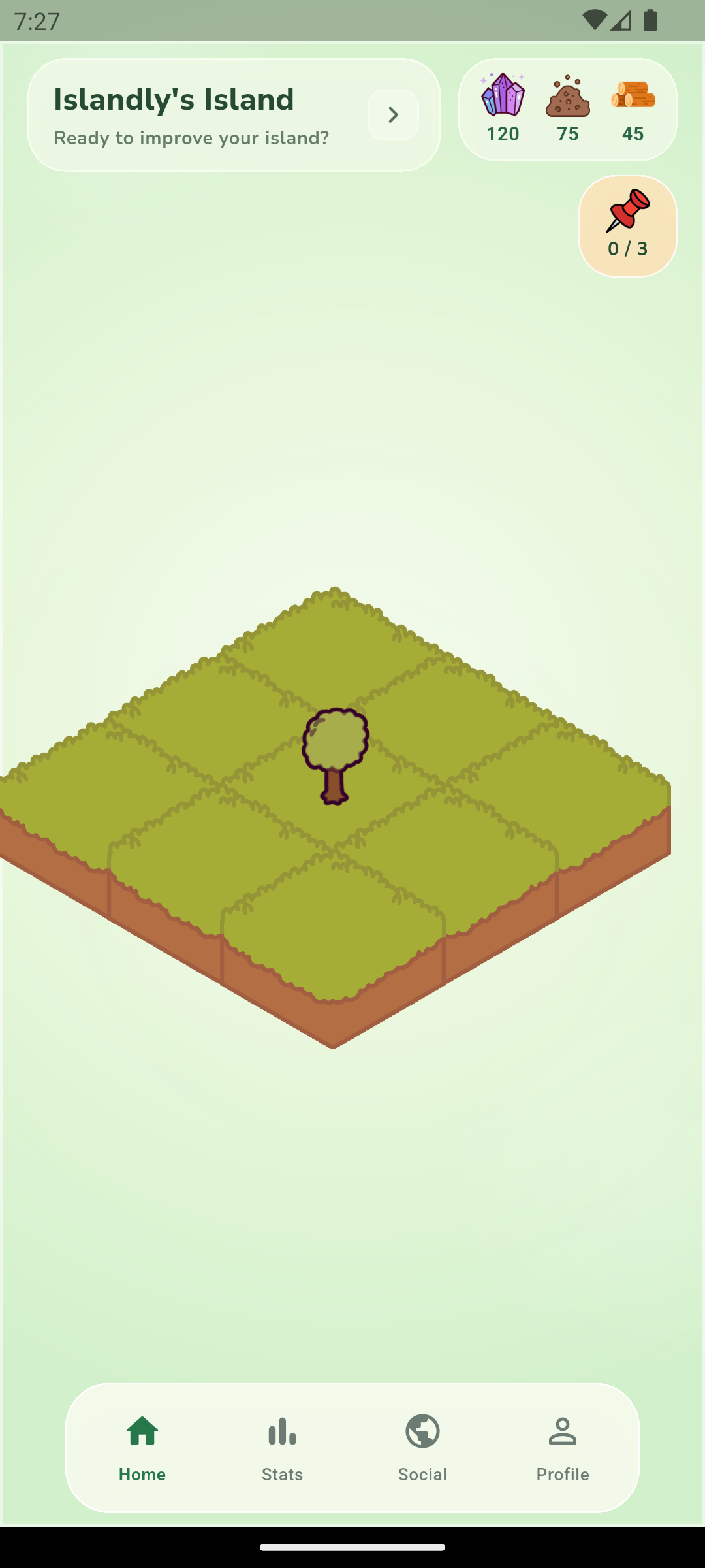 Islandly island management screen